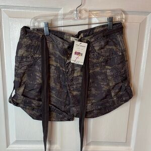 Free People Black and Gray Cargo Shorts
